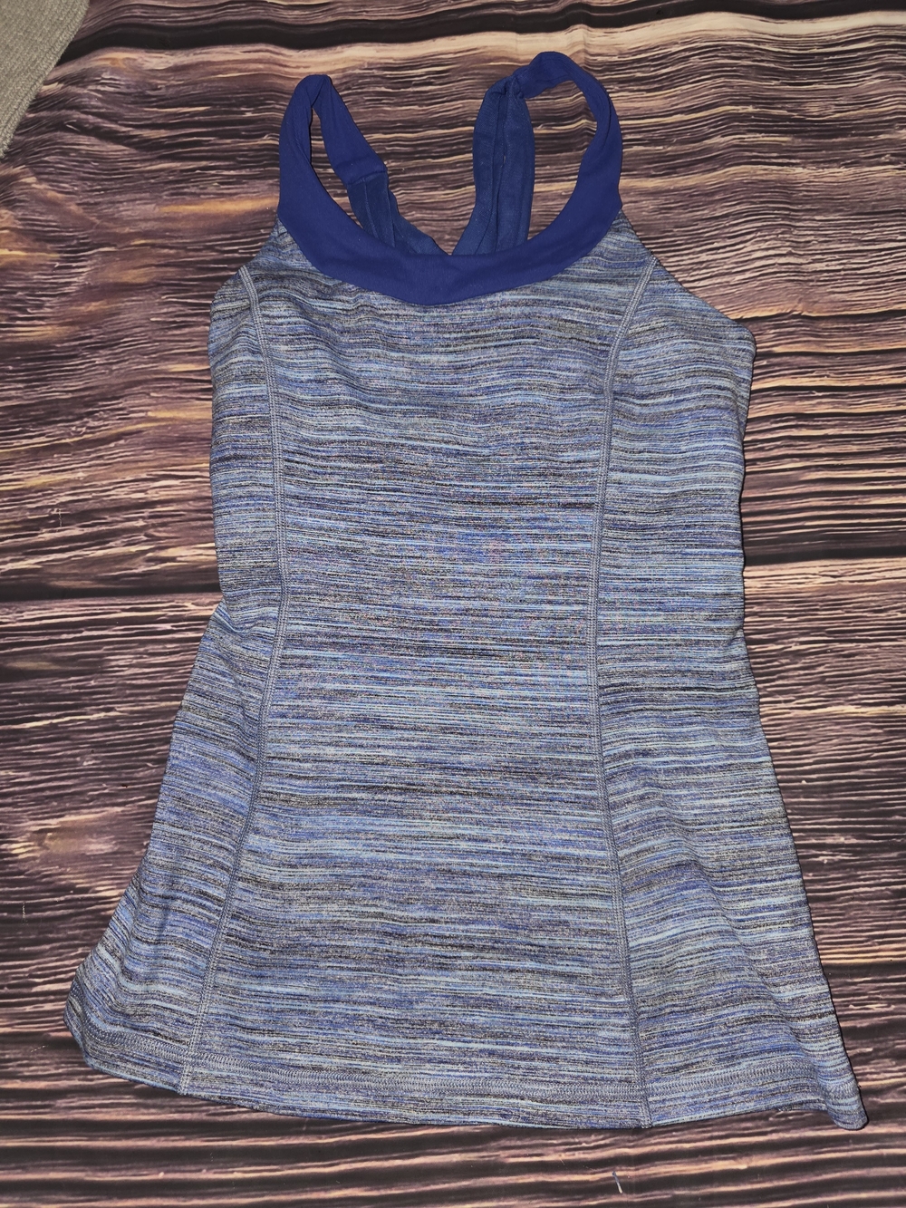 Blue Space-Dye Racerback Women's Tank Top